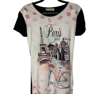 Paris France Women's Shirt With Sequins European Size‎ XL